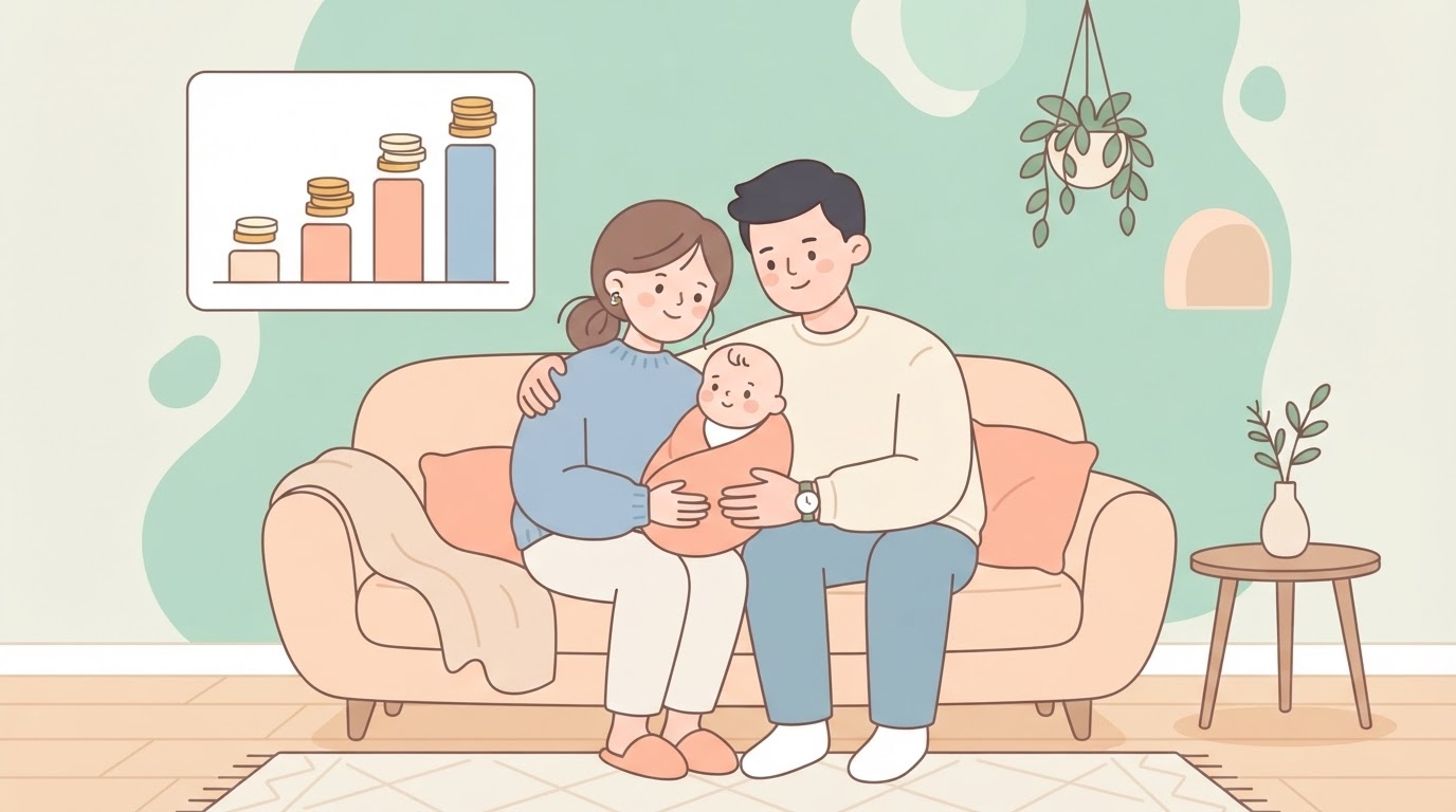 육아휴직급여, 엄마 아빠 같이 쉬면 한 달에 얼마까지? (6+6 부모육아휴직 계산) 대표 이미지