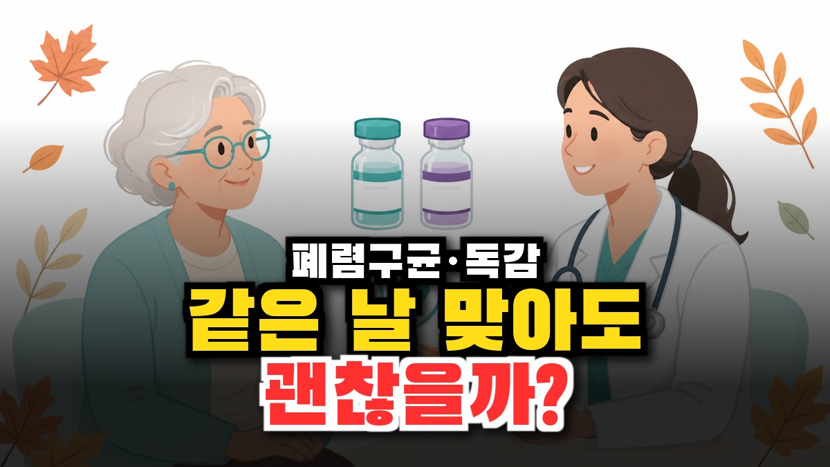 폐렴구균·독감 동시접종 괜찮을까 — 같이 맞는 법·시기·이상반응 (2026) 썸네일